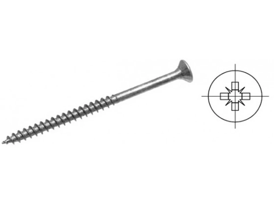 PZ Csavar  6x120/70 süllyesztett fej részleges csavarmenet cink fehér PZ3