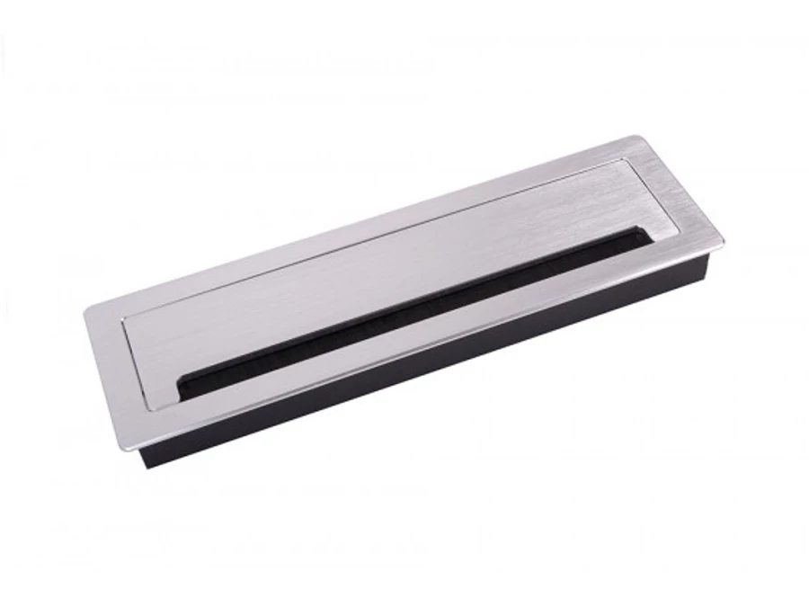 STRONG kábelkivezető csillapítással  ALU 300x90x28, csiszolt alumínium