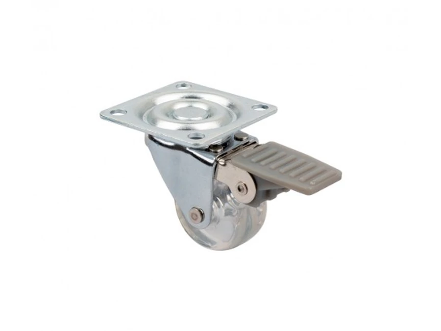 StrongCastors Kerék TOP-E, átm. 35 mm, átlátszó, fékkel