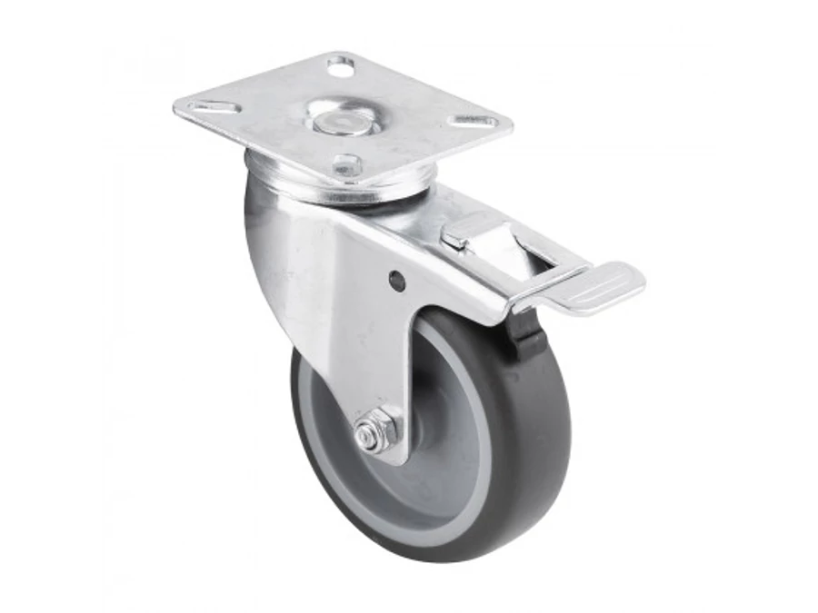 StrongCastors Kerék light duty 75/70 lágyított futófelület,, és a fékkel