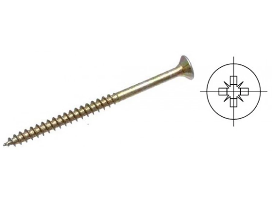 StrongFix Csavar PZ 4x80/50 süllyesztett fejű cink sárga PZ2, részmenet
