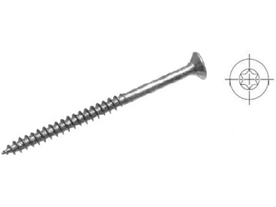 StrongFix Csavar TX 4x70/42 süllyesztett fejű cink fehér T20, részleges menettel