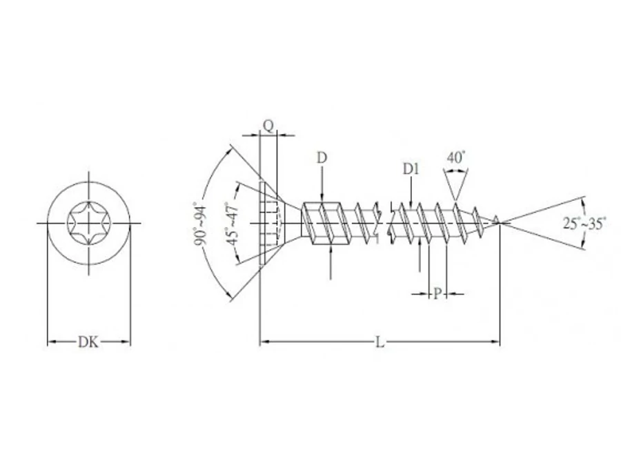StrongFix TX Csavar 4,5x60 cink fehér T20