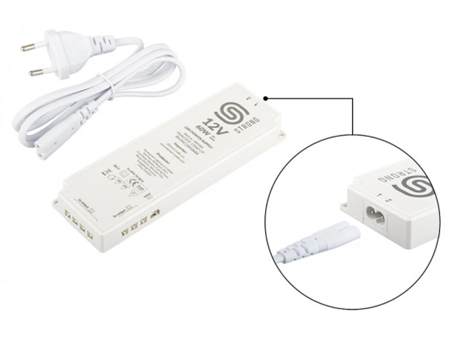 StrongLumio tápegység 12V - 60W (7x mini csatlakozó + 1x 3PIN csatlakozó)