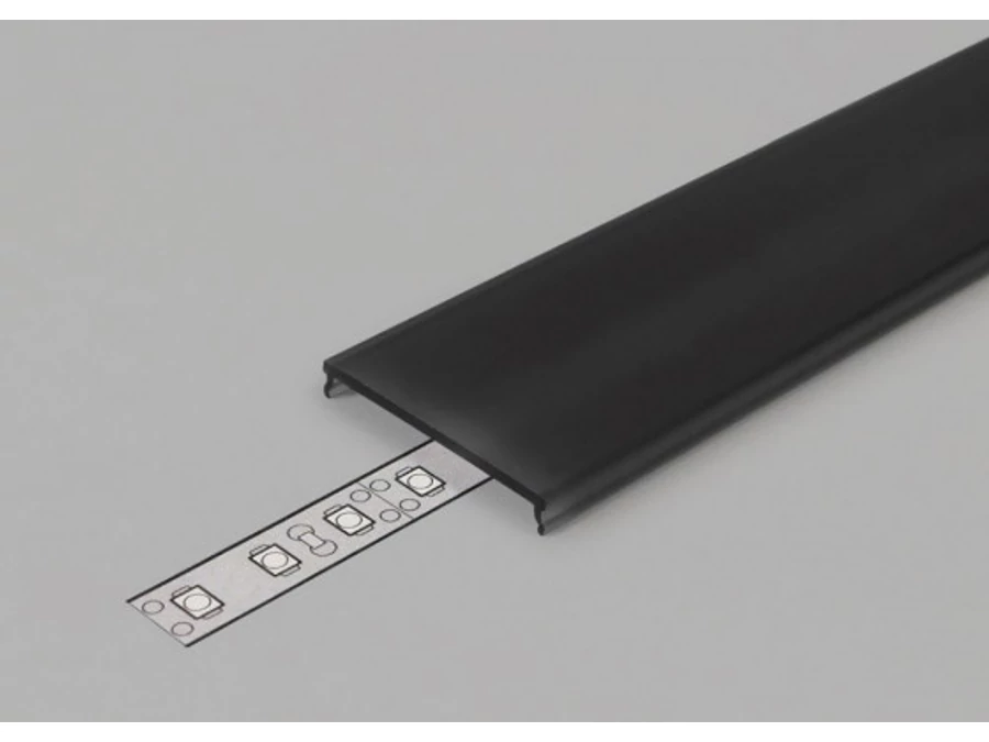 TM-takaró léc LED profilokhoz 14 rápattintható fekete 4100mm