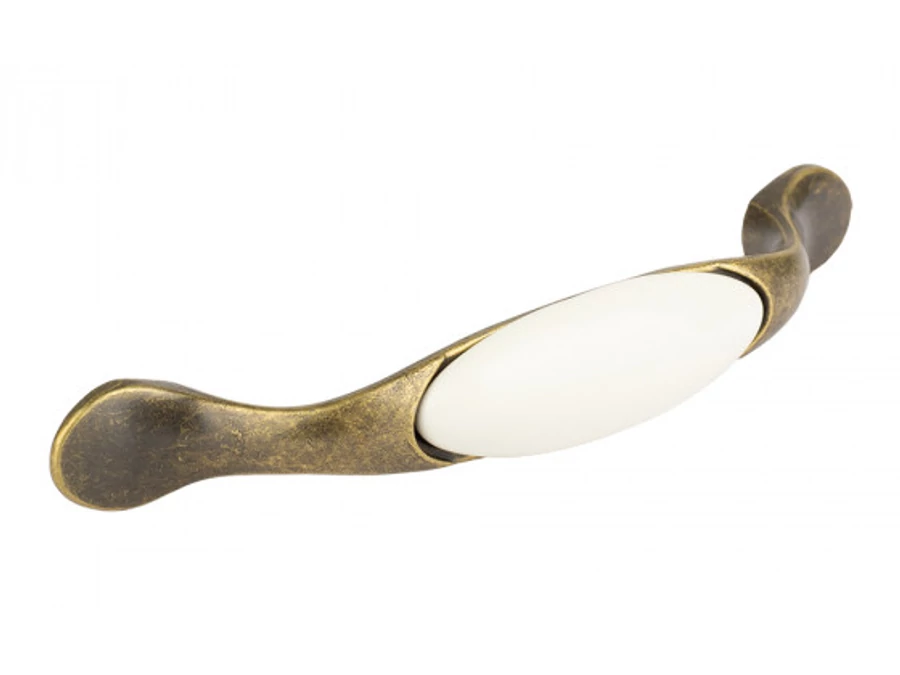 TULIP Fogantyú-Gipa 96 antik réz/fehér porcelán + csavarok