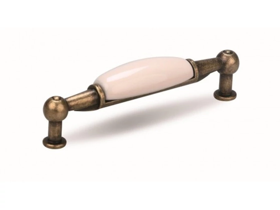 TULIP Fogantyú-Sara 96 antik réz/fehér porcelán + csavarok