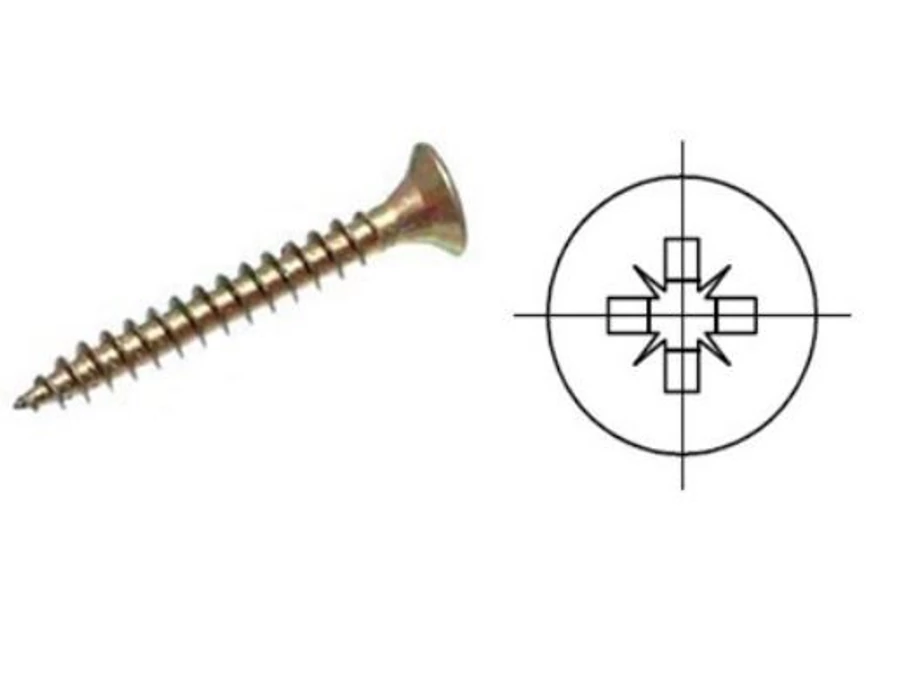 StrongFix PZ csavar  ZH 3,5x60 sárga cink PZ2