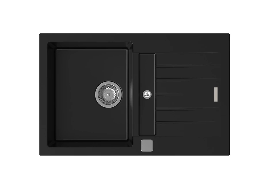 491382 - StrongSinks S3 Vardar 780x500 mm gránit mosogató fekete