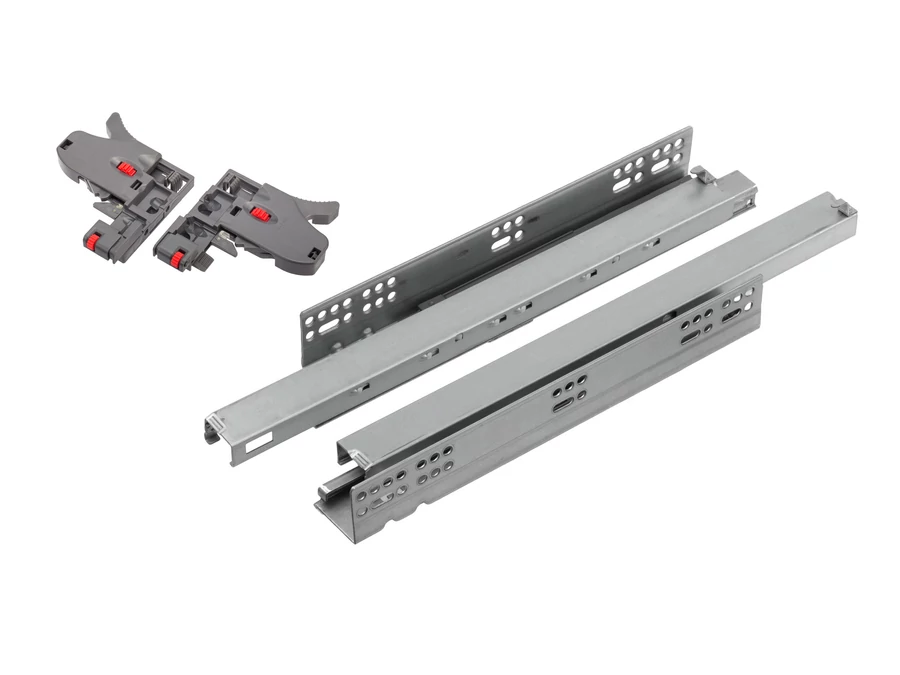 StrongRide 3D, szinkronos teljes kihúzású sín, 550 mm csillapítással