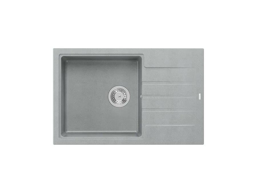 1361 - Quadron PETER 111 gránit mosogatótálca (780x500 mm, 1 medence+csepegtető) silver stone