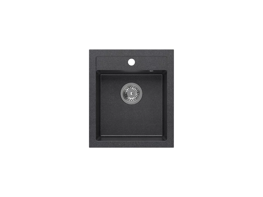 1316 - Quadron JOHNNY 100 gránit mosogató (430x500 mm, 1 medence) black diamond