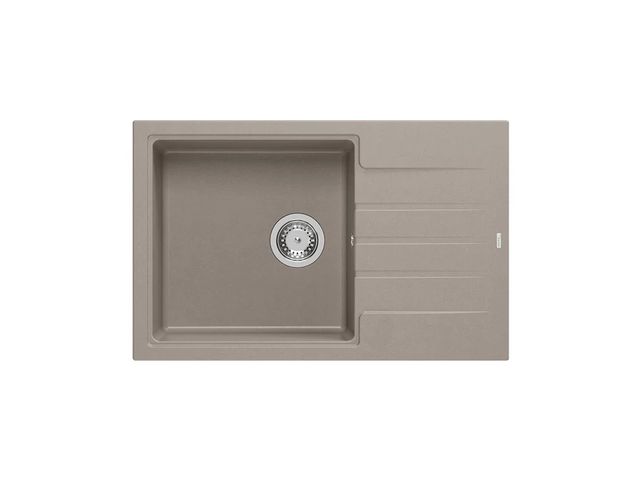 1328 - Quadron PETER 111 gránit mosogatótálca (780x500 mm, 1 medence+csepegtető) soft taupe