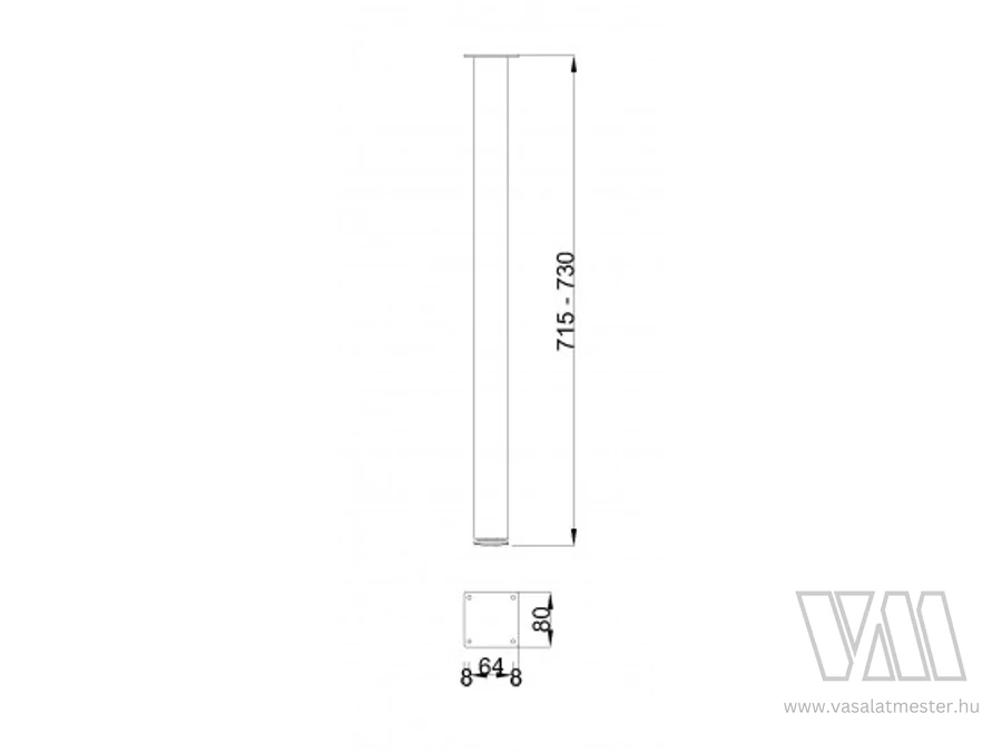 MILADESIGN asztalláb G5 ST502 ezüst