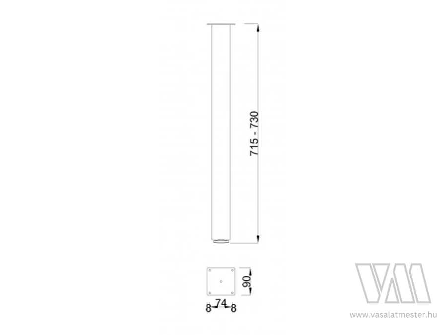 MILADESIGN asztalláb G5 ST602 fehér