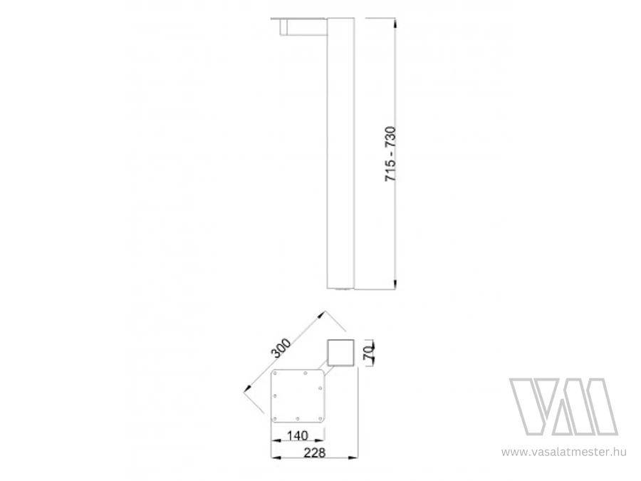 MILADESIGN asztalláb G5 ST702 fekete