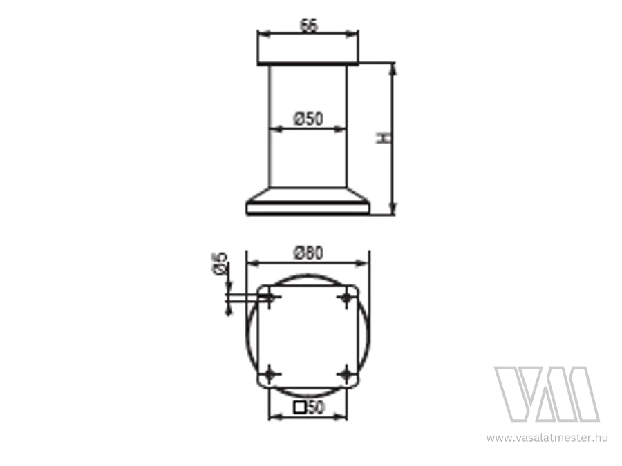 492880 - StrongLegs bútor láb FS001, 150Rmm, arany csiszolt