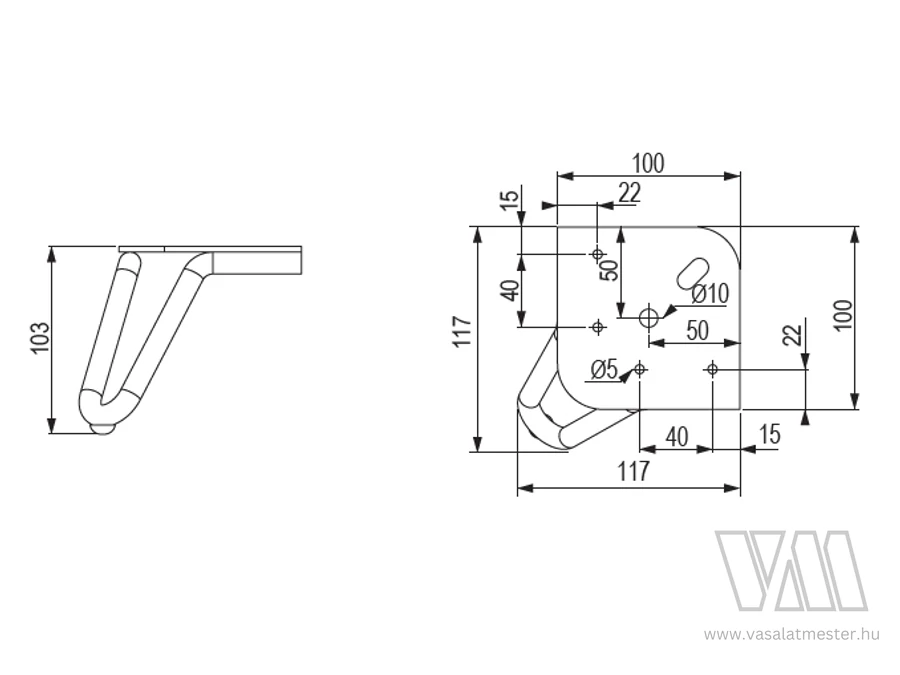 492892 - StrongLegs bútor láb FS005, 103mm, fehér matt