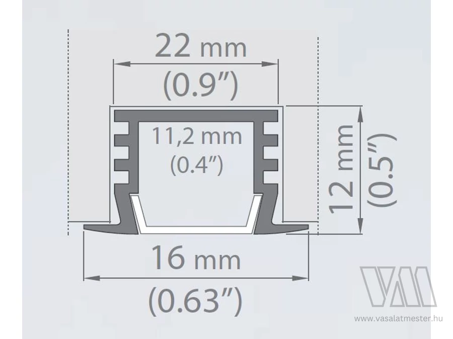 AL-profil PDS4-K alu anodizált 1000mm