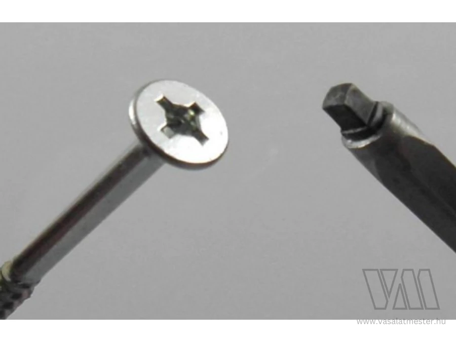 Csavar Uniquadrex 4x16 süllyesztett fej cink fehér