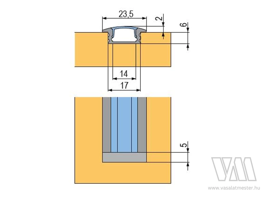 STRONG LED profil Ormio 2m ezüst eloxált alumínium