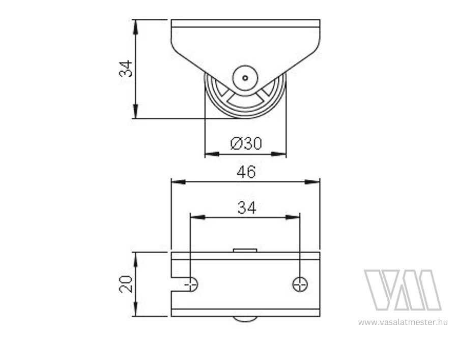 StrongCastors Kerék 30 mm