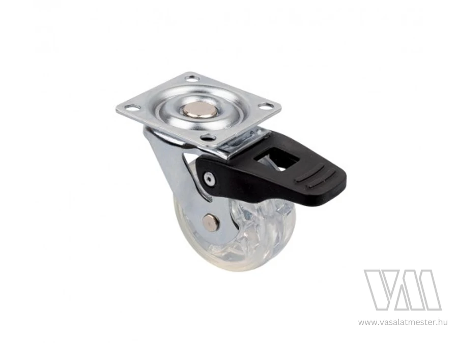 StrongCastors Kerék TOP, 50 mm, átlátszó, fékkel