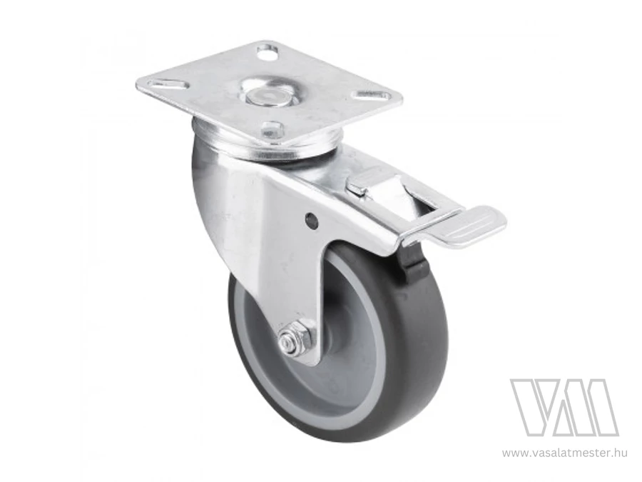 StrongCastors Kerék light duty 75/70 lágyított futófelület,, és a fékkel