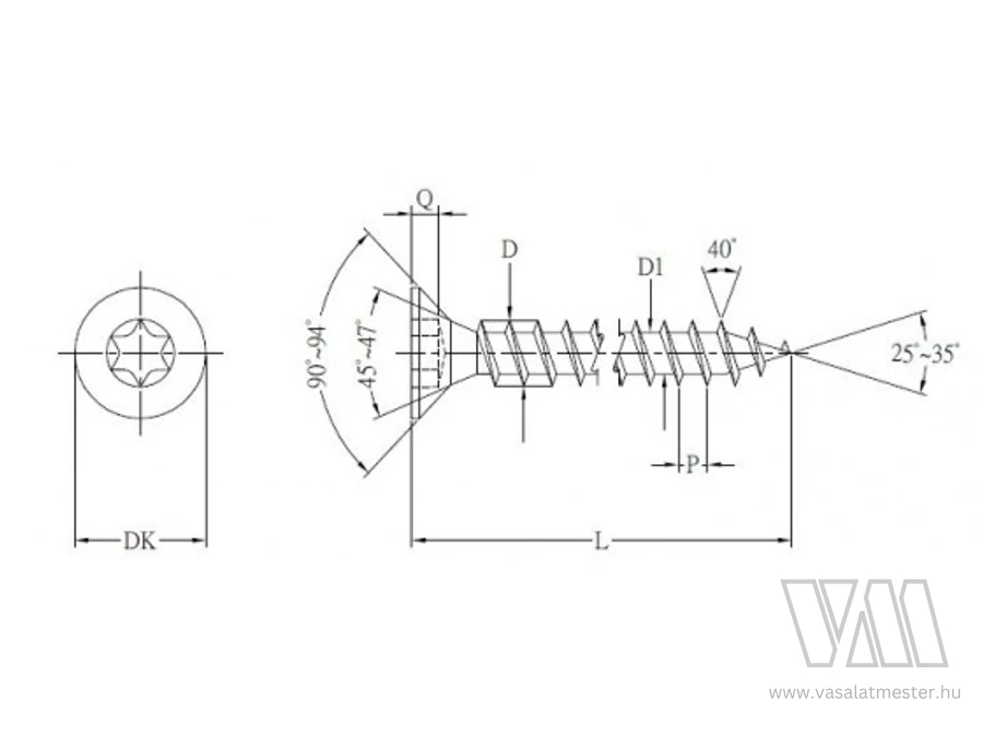 StrongFix TX Csavar 4,5x60 cink fehér T20