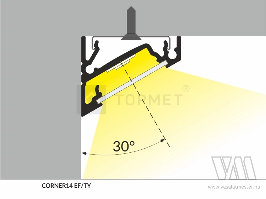 StrongLumio LED profil Corner 14 eloxált alu 2000mm
