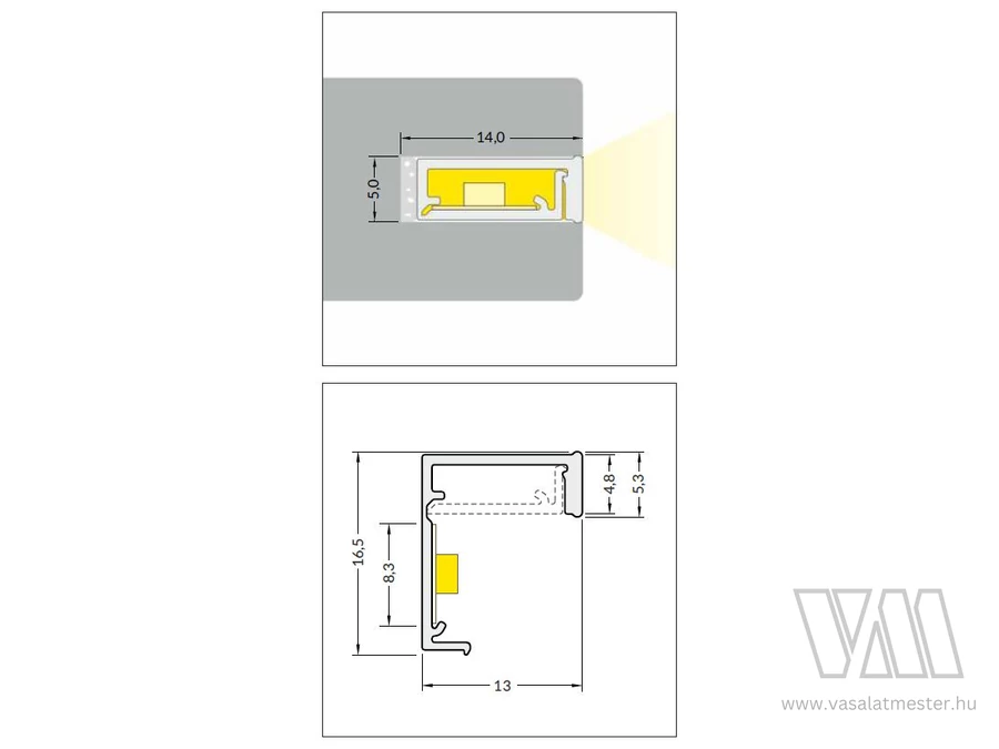 StrongLumio műanyag LED profil Slash8