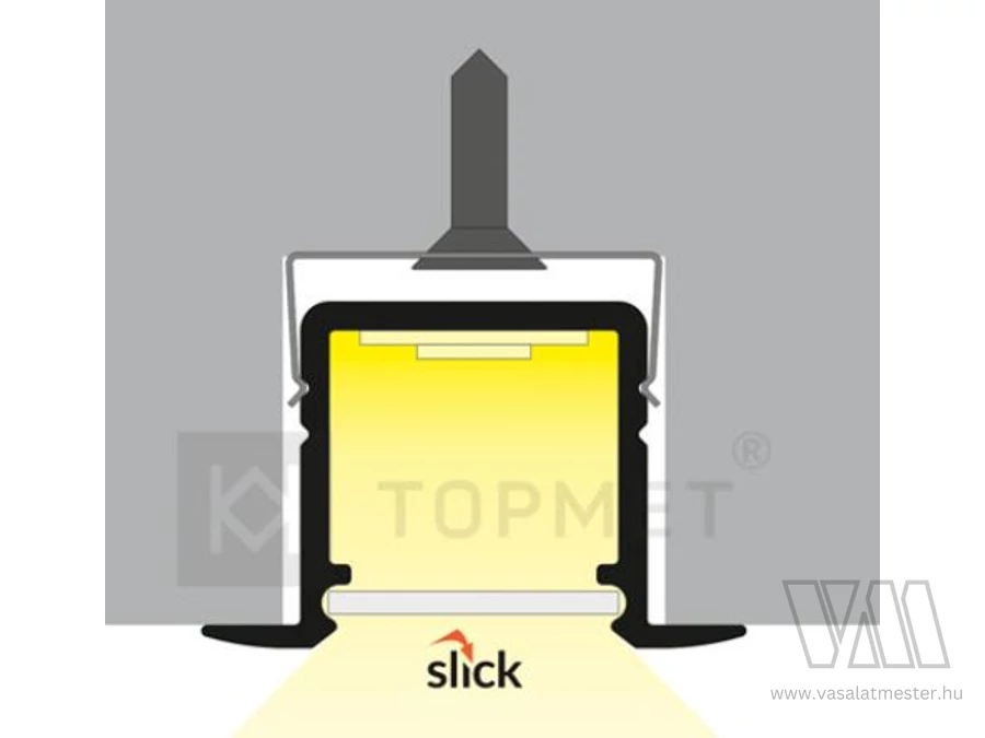 424699 - StrongLumio takaróprofil  Slim/Smart10/Smart-In10 LED profilhoz tejfehér 3m