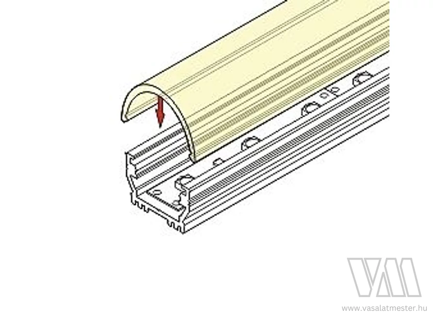255931 - StrongLumio takaróprofil  Uni/Arc LED profilhoz félkör tejfehér 2m