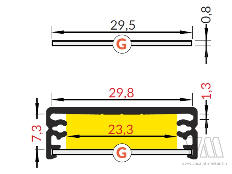 StrongLumio takaróprofil  Wide 24 LED profilhoz átlátszó 1m