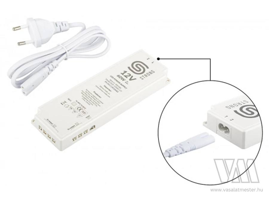 StrongLumio tápegység 12V - 60W (7x mini csatlakozó + 1x 3PIN csatlakozó)