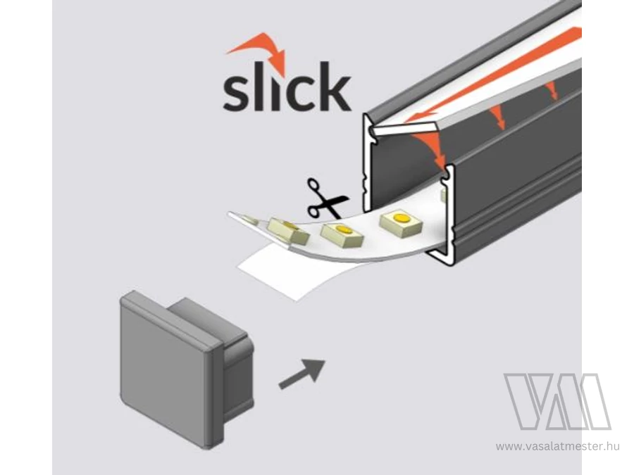285056 - StrongLumio végzáró LED profilhoz Smart 10 szürke (pár)