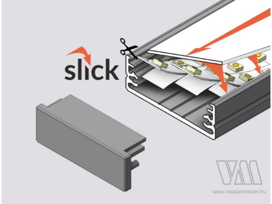 StrongLumio végzáró LED profilhoz Wide 24 szürke (pár)