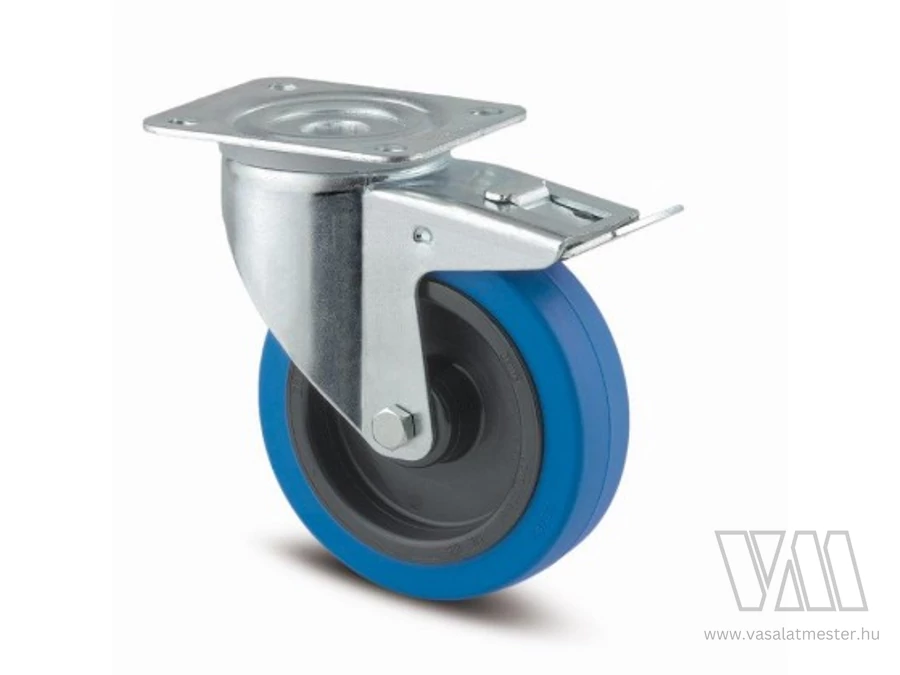 TENTE forgó kerék 3477 lágyított futófelület, ,átmérő 100 mm,fékkel, kék