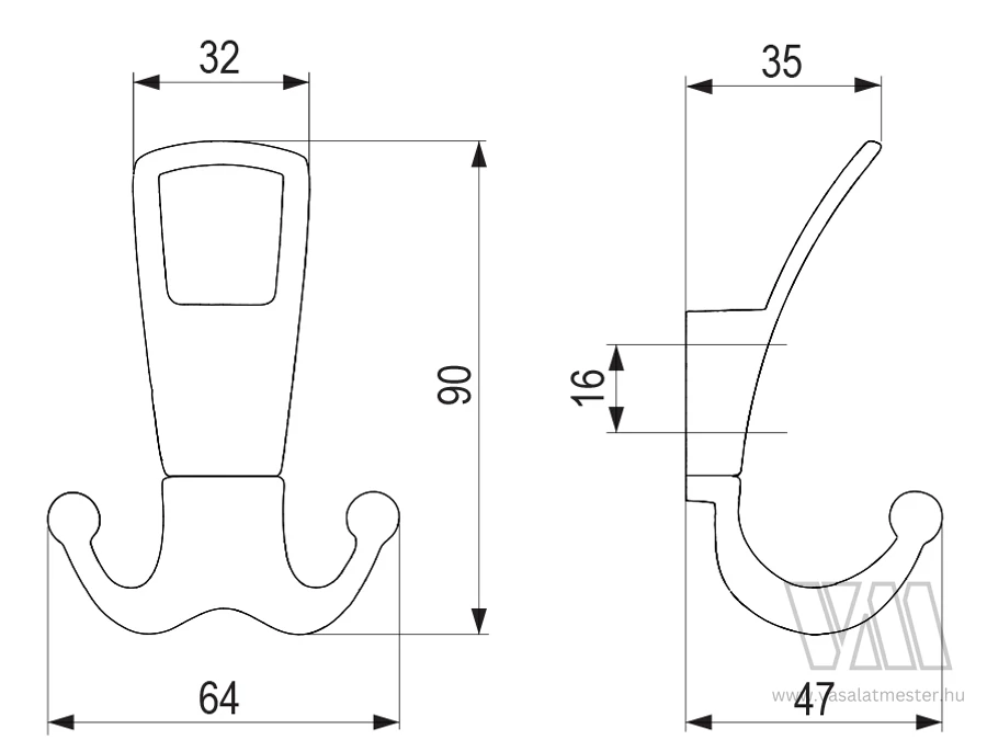 483275 - TULIP fogas Ener fekete matt + csavar