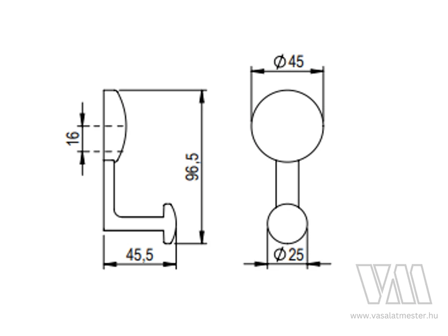 483284 - TULIP fogas Gant XL fekete matt + csavar