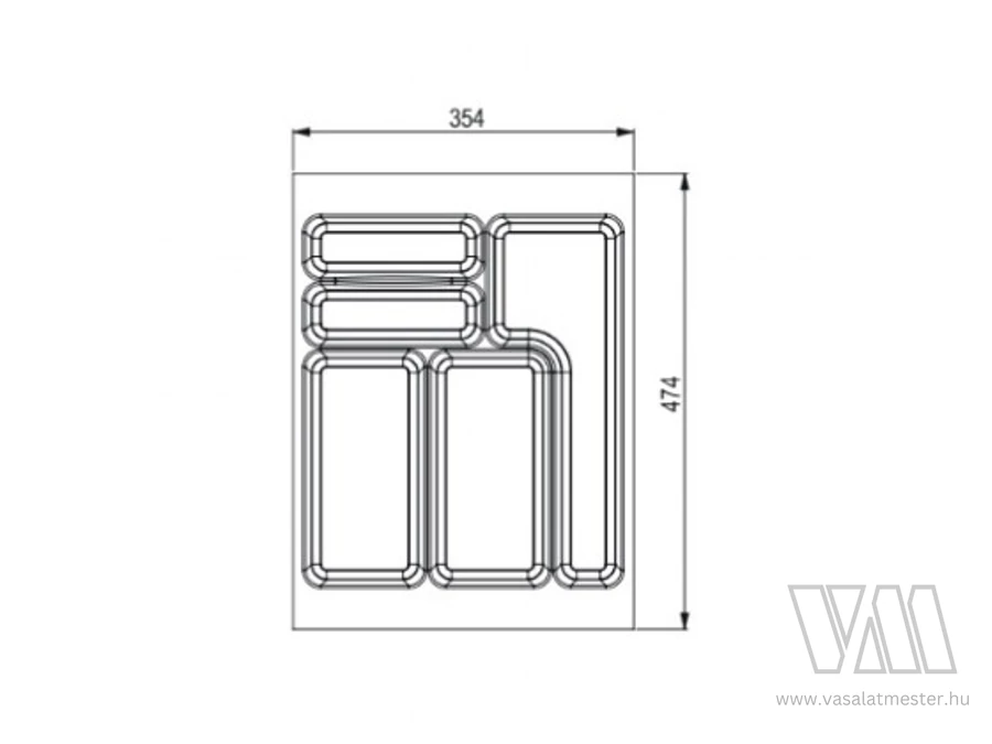 StrongIn Evőeszköztartó 354x474 mm StrongBox szürke