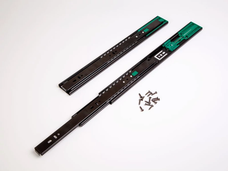 GOLYÓS FIÓKCSÚSZÓ HOME BOX HB45 COMFORT SC BLACK 45mm ÖNBEHÚZÓS CSILL. 300mm TEHERB.:35kg FEKETE