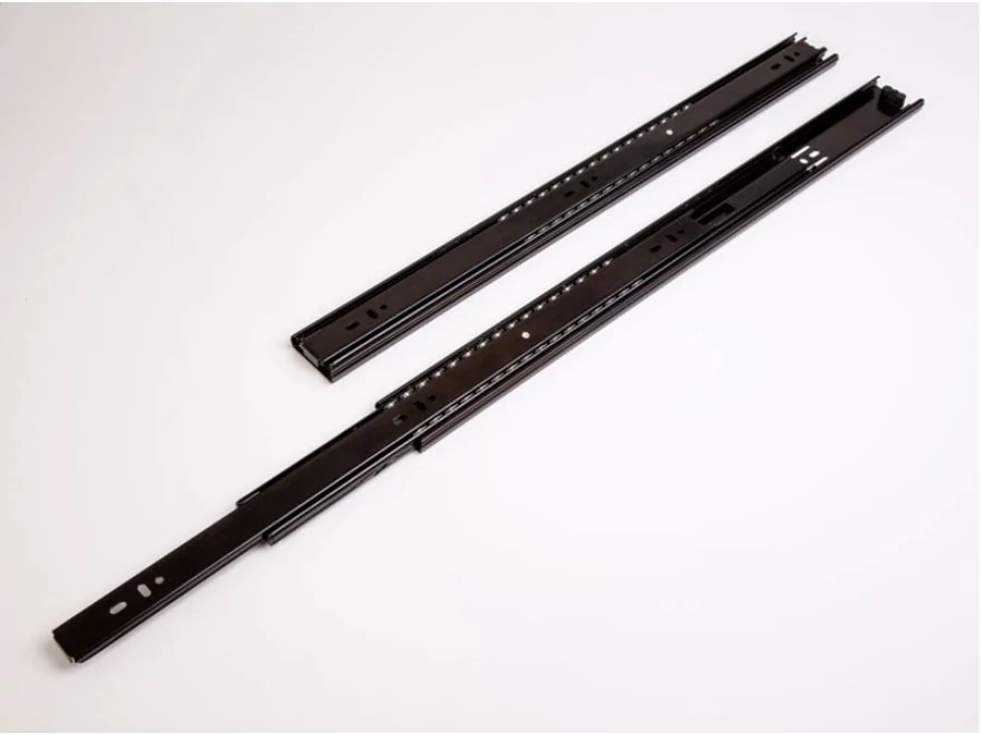 Golyós fiókcsúszó HB45, 45mm, fekete, teljesen kihúzható, 30kg teherbírás
