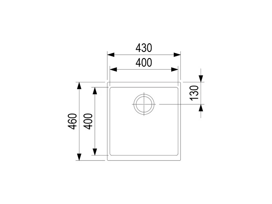 491383 - StrongSinks S3 Hron 430x460 mm gránit mosogató fekete