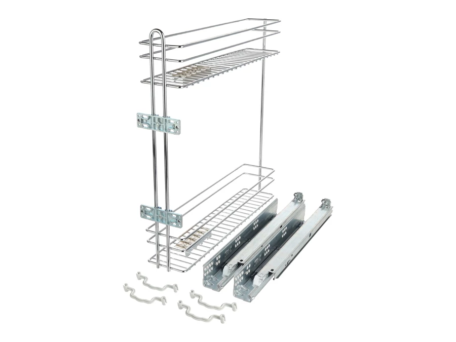 Riex GD34 oldalsó drótkosarak, Blum teljes kihúzású rejtett fióksín, 3D frontrögzítők, bal, W150, kr