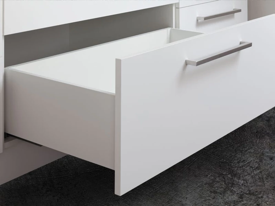 SLIM DUPLAFALÚ FIÓKOLDAL DF-B 550mm FEHÉR fiókvasalat szett