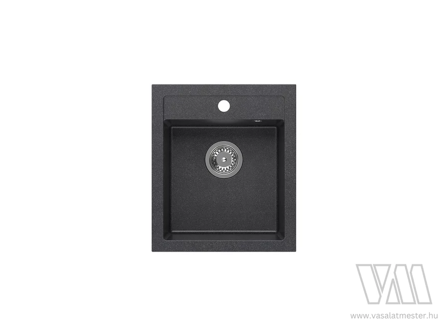 1316 - Quadron JOHNNY 100 gránit mosogató (430x500 mm, 1 medence) black diamond