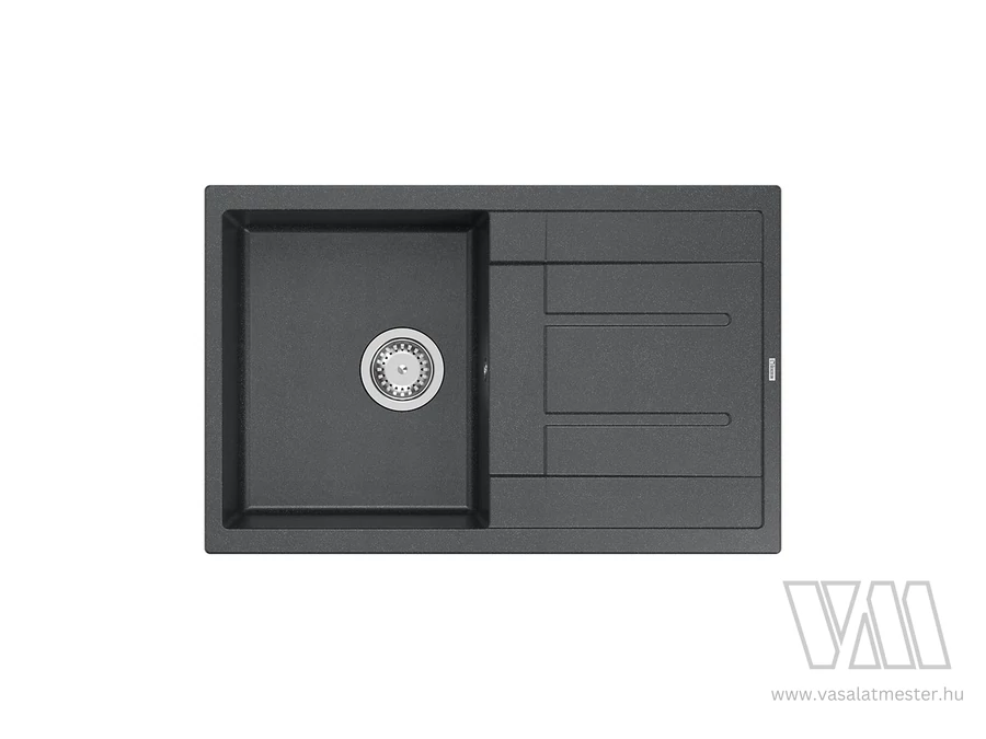 1323 - Quadron MORGAN 111 gránit mosogató (780x500 mm, 1 medence+csepegtető) black diamond
