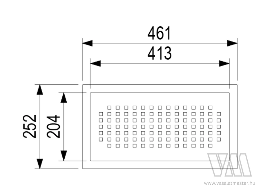 Rozsdamentes acél csepegtető tálca 461 mm
