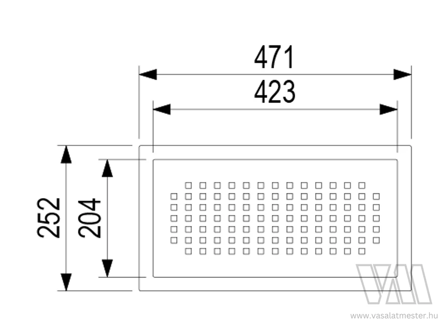 Rozsdamentes acél csepegtető tálca 471 mm